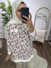 Yazlık Tunik Kahverengi Desenli