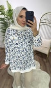 Yazlık Tunik Mavi Desenli