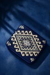 Carpet Mavi Kilim Desenli Dikdörtgen Puf