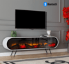 DUO 180 Lik Şömineli Tv Ünitesi Beyaz