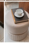Lina Modern Spor Dikişli Gold Detaylı Puf