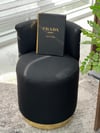 Mono Siyah Gold Puf