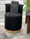 Mono Siyah Gold Puf
