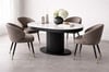 Stone Mdf Siyah Mermer Desenli Masa Sandalye