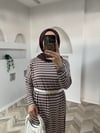 Çizgili elbise kahve 