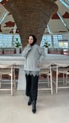 Dantelli kazak gri 