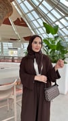 Ferah abaya takım kahve 