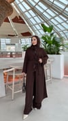 Ferah abaya takım kahve 