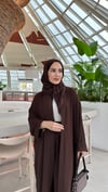Ferah abaya takım kahve 