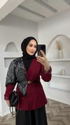 Fularlı ceket bordo