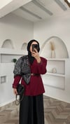 Fularlı ceket bordo