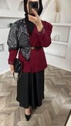 Fularlı ceket bordo