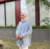 iNCİLi TENSEL KOT GÖMLEK AÇIK MAVİ