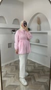 Nervur gömlek pembe 
