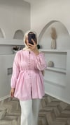 Nervur gömlek pembe 