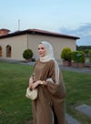 Pelerinli eşofman takıl açık kahve 