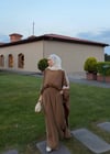 Pelerinli eşofman takıl açık kahve 