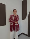 Püsküllü ceket bordo 