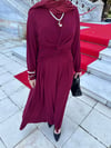 SANDY ELBİSE BORDO