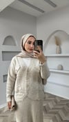 Suen triko takım bej 