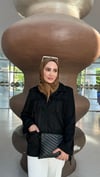Zra püsküllü ceket süet siyah 