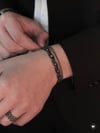 Gümüş Üçlü Erkek Bileklik Yüzük Set