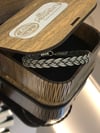 Oksitli Saç Örgülü Gümüş Erkek Bileklik