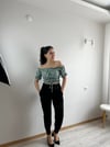 BÜZGÜLÜ MİNT CROP BLUZ