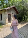 DÜĞMELİ İP ASKILI ELBİSE