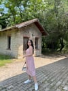 DÜĞMELİ İP ASKILI ELBİSE