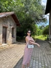 DÜĞMELİ İP ASKILI ELBİSE