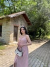 DÜĞMELİ İP ASKILI ELBİSE