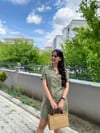 HAKİ GÖMLEK YAKA CEPLİ ELBİSE