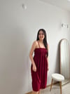 İP ASKILI ELBİSE - BORDO