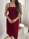 İP ASKILI ELBİSE - BORDO