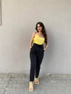İP ASKILI SARI BLUZ