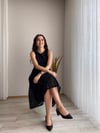KALIN ASKILI DANTELLİ SİYAH ELBİSE