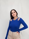 KAŞKORSE OMUZ DETAYLI SAKS BLUZ 