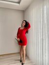 KIRMIZI TRİKO ELBİSE 