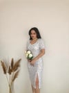 KISA KOLLU ÇİÇEK DESEN ELBİSE