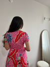KRUVAZE DESENLİ ELBİSE 