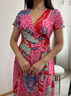 KRUVAZE DESENLİ ELBİSE 