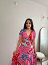 KRUVAZE DESENLİ ELBİSE 