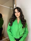 KRUVAZE YAKA VATKALI YEŞİL CEKET