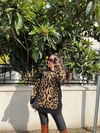 LEOPAR DESEN YIRTIK DETAY KAZAK