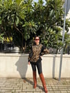 LEOPAR DESEN YIRTIK DETAY KAZAK