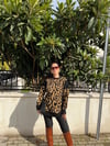 LEOPAR DESEN YIRTIK DETAY KAZAK