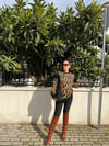LEOPAR DESEN YIRTIK DETAY KAZAK
