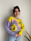 LİLA SARI ÇİÇEKLİ KAZAK