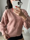 PEMBE SIRT DETAYLI KAZAK 